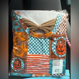 Bamboo Patchwork Pumpkin Kids Casual Dress